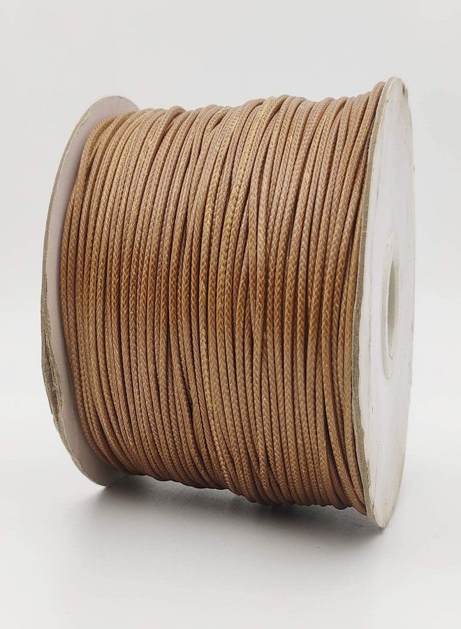 BOBBINY خيط بوبيني لصنع المجوهرات، خيط مكرمية قطني مشمع، خيط جلدي، خيط أساور، أعمال فنية وحرفية | بني | 2 مم، 25 متر - Image 1